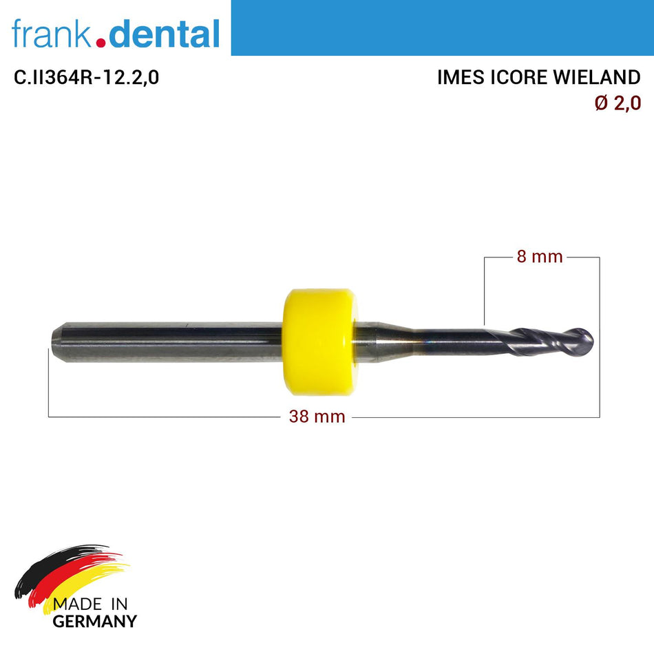 DentrealStore - Frank Dental Imes Icore Wieland Cad Cam Drill 2.0 mm