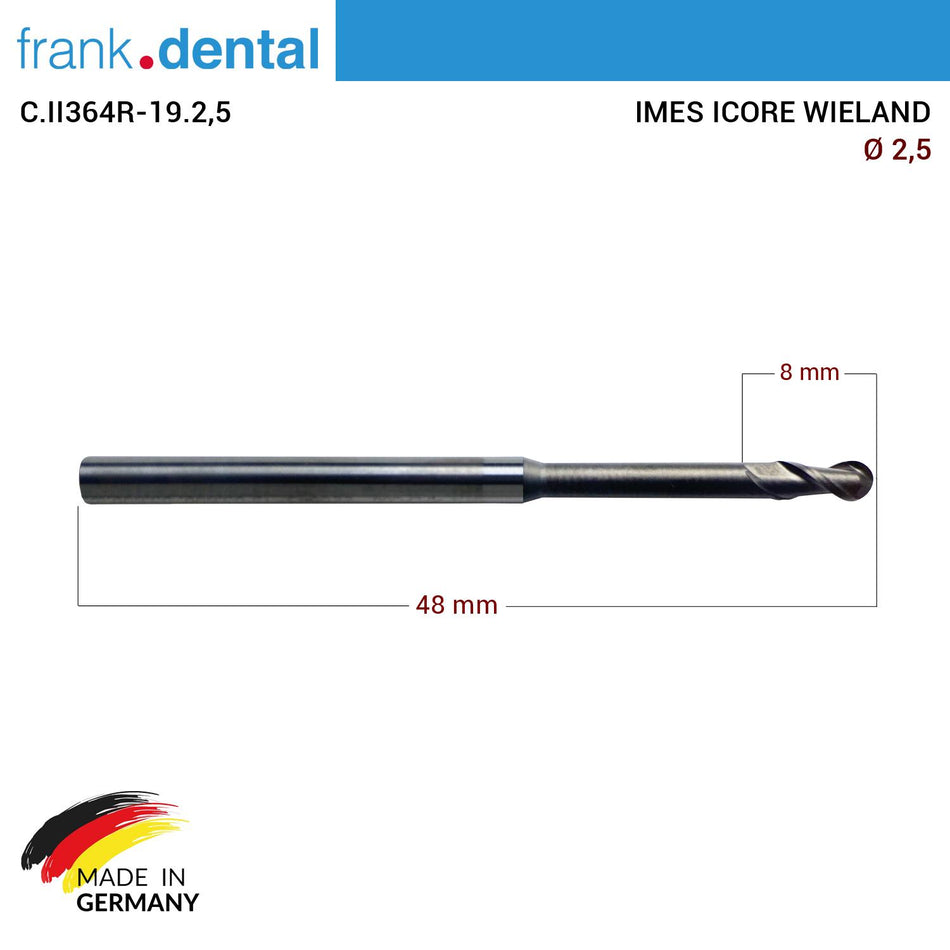 DentrealStore - Frank Dental Imes Icore Wieland Cad Cam Drill 2.5 mm
