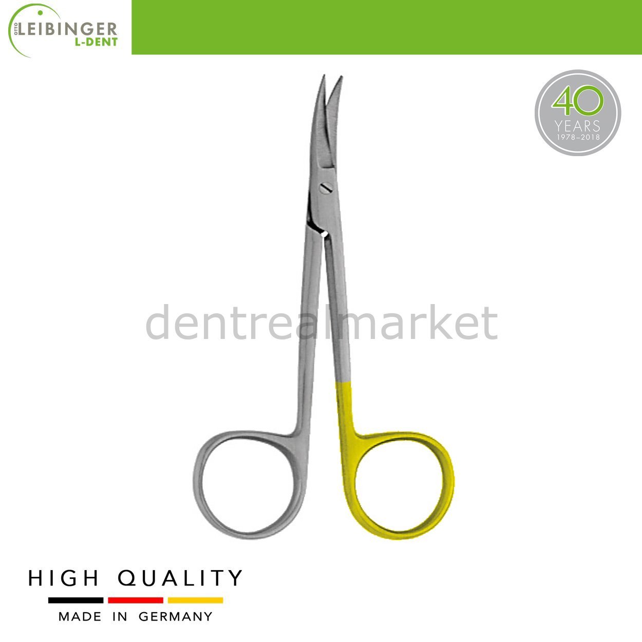 DentrealStore - Leibinger Iris Surgical Super Cut Scissors - Tungsten Carpide - Curved - 11,5 cm