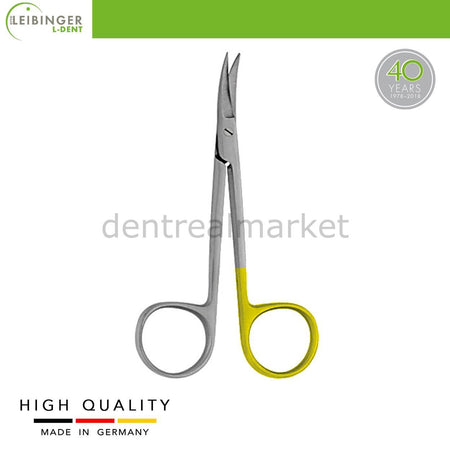 DentrealStore - Leibinger Iris Surgical Super Cut Scissors - Tungsten Carpide - Curved - 11,5 cm
