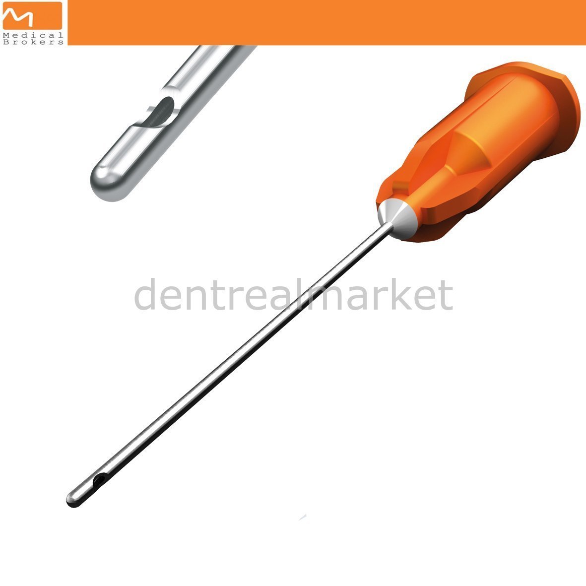 DentrealStore - Medical Brokers Endo Irrigation Needles with One Side Vent - Root Needle - Sterile İrrigation Needles -One sided-100 pcs