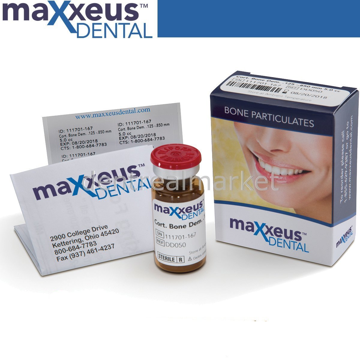 DentrealStore - Maxxeus Dental Bone Graft - Allograft - Corticocancellous Graft - 2 cc