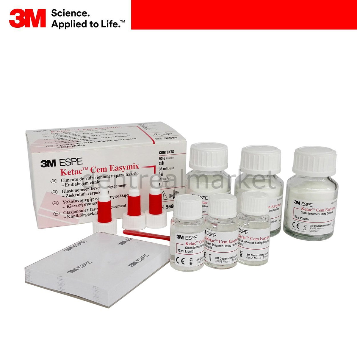 DentrealStore - 3M Ketac Cem Easymix Triple Pack - Glass Ionomer Adhesive Cement in Granular Form