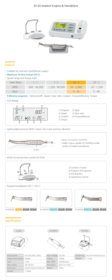 DentrealStore - Saeyang Marathon Krafit Implant Motor Illuminated KI-20L