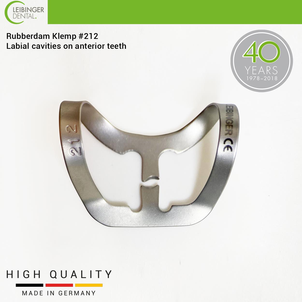 Rubber Dam Clamp 212 Labial Cavities on Anterior Teeth