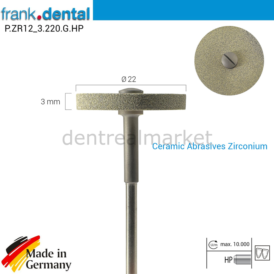 DentrealStore - Frank Dental Ceramic & Zirconium Abrasive Trimmer ZR12