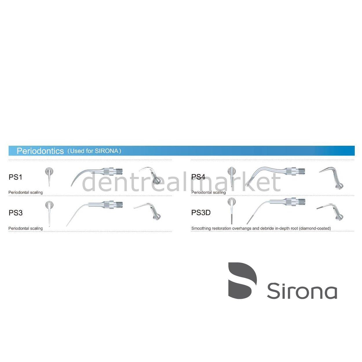 DentrealStore - Woodpecker Periodontic Tips for Sirona - Scaler Tips for Sirona