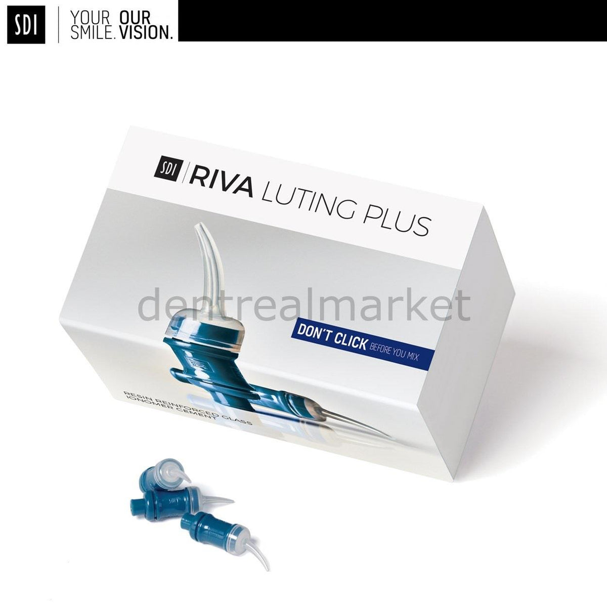 DentrealStore - Sdi Dental Riva Luting Plus - Resin Modified Glass Ionomer Luting Cement- 50 Capsule
