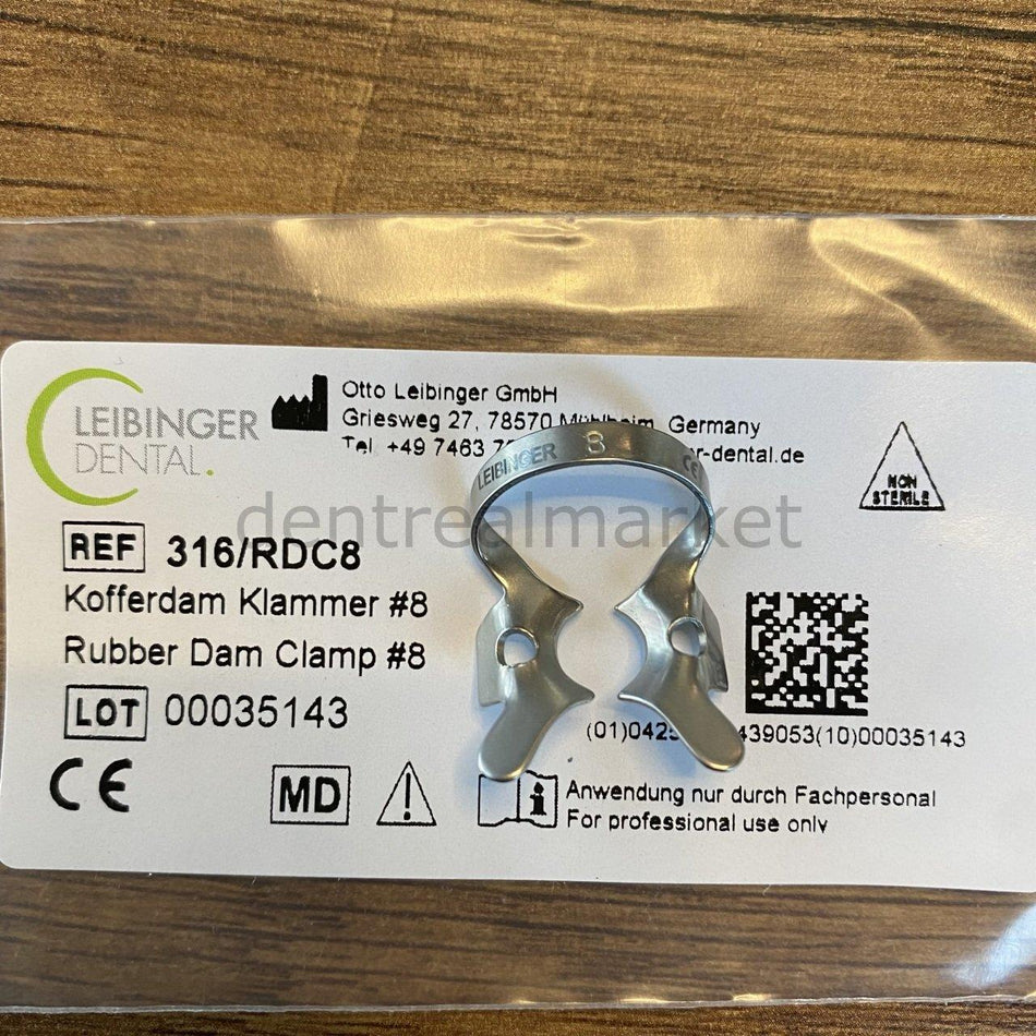 DentrealStore - Leibinger Rubberdam Clamp - Large Clamps for Upper Molars#8