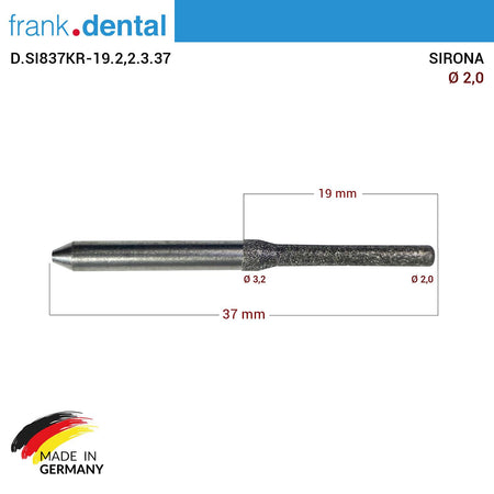 DentrealStore - Dentreal SIRONA Diamond Cad Cam Drill 2.0 mm