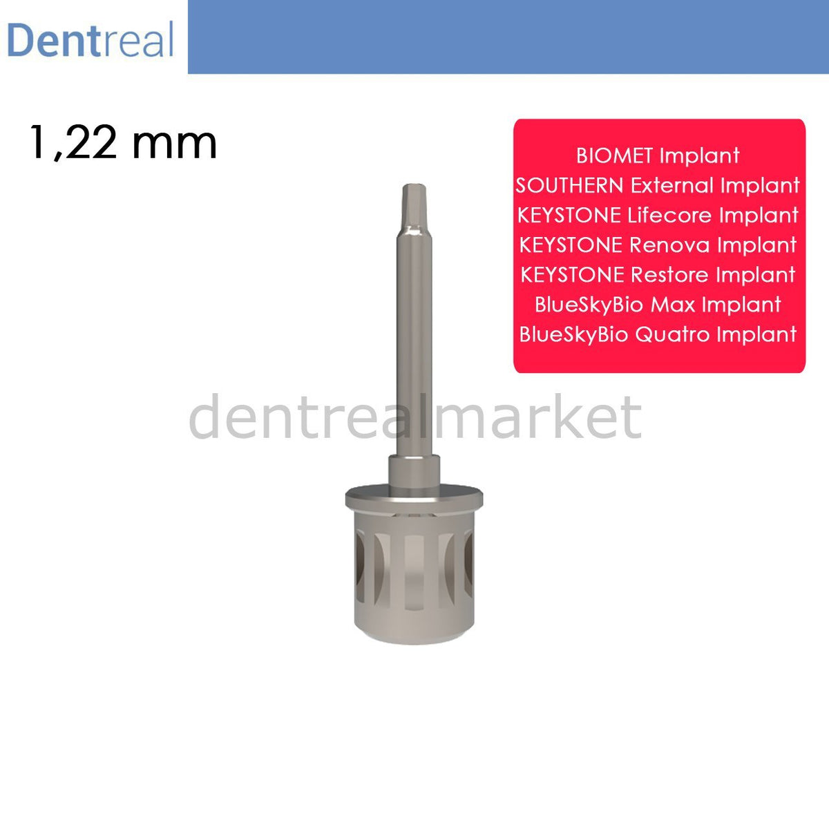 DentrealStore - Dentreal Screwdriver for Southern External Implant - 1,22mm Hex Driver
