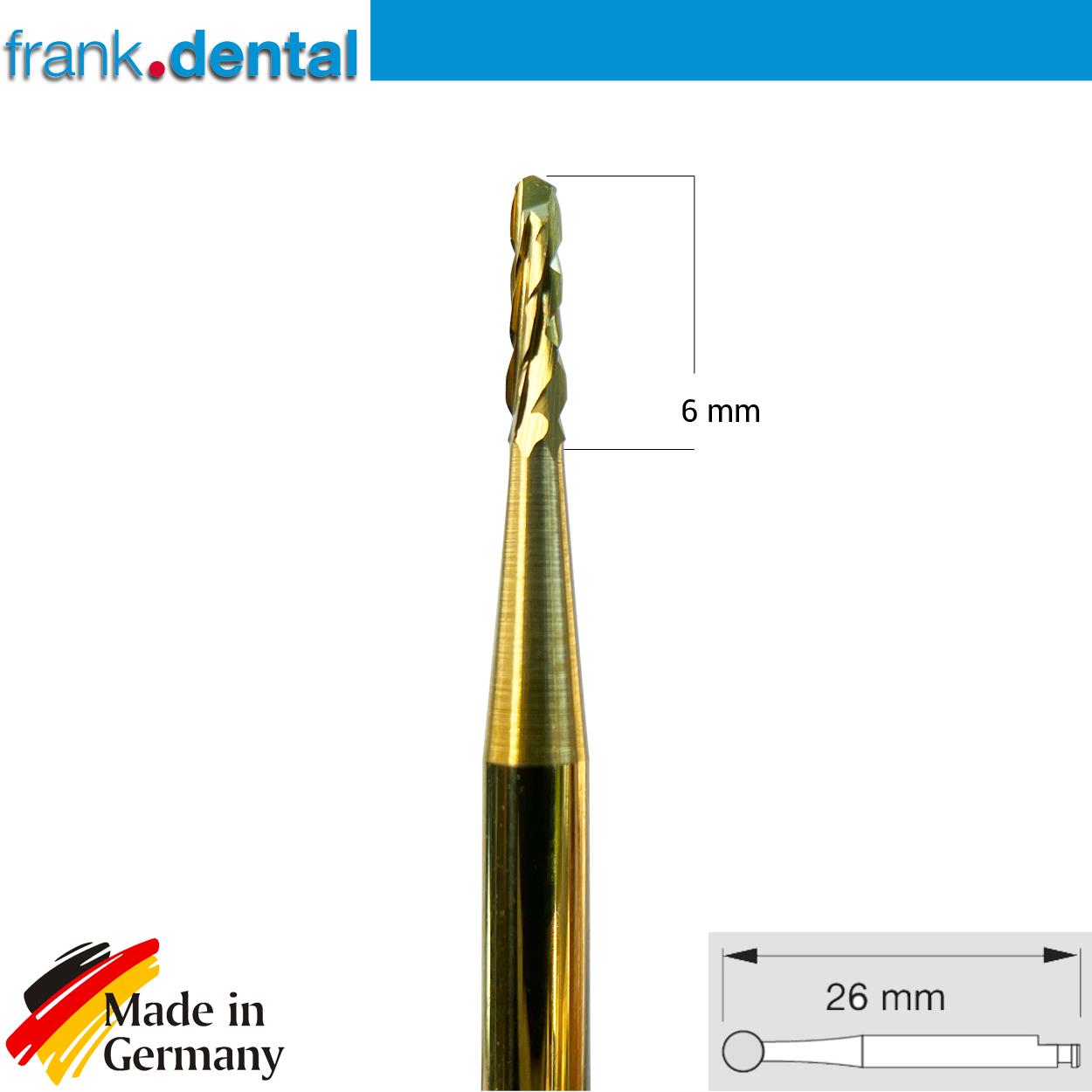 DentrealStore - Frank Dental Titanium Coated Carbide Lindemann Bone Cutter - 163A RAL