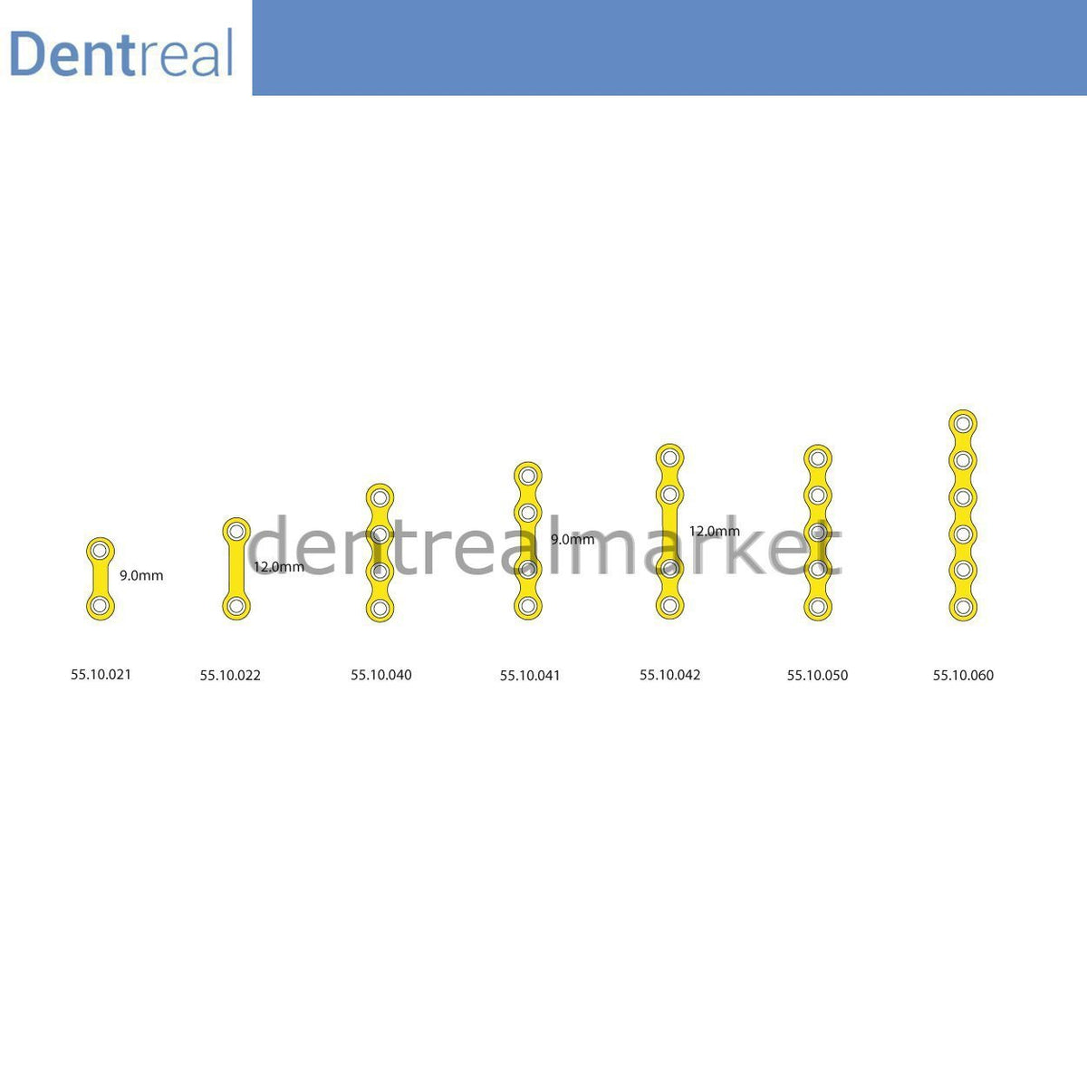 DentrealStore - Dentreal Titanyum Maxillofacial Mini Plate Kemik Plakası 1 mm