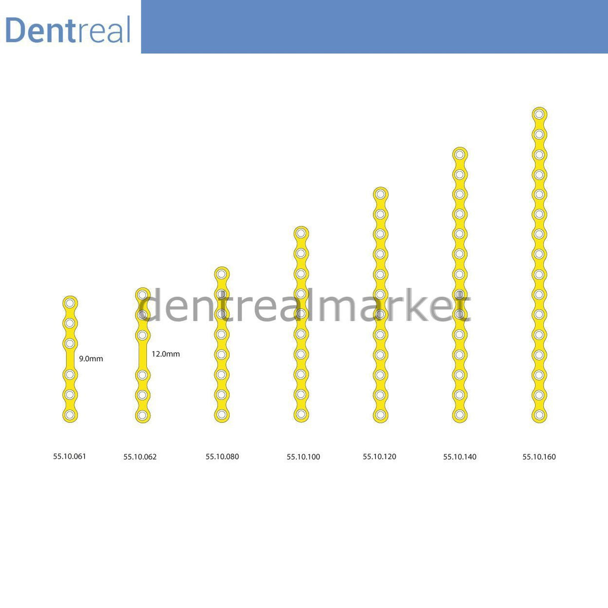 DentrealStore - Dentreal Titanium Maxillofacial Mini Plate Bone Plate 1 mm