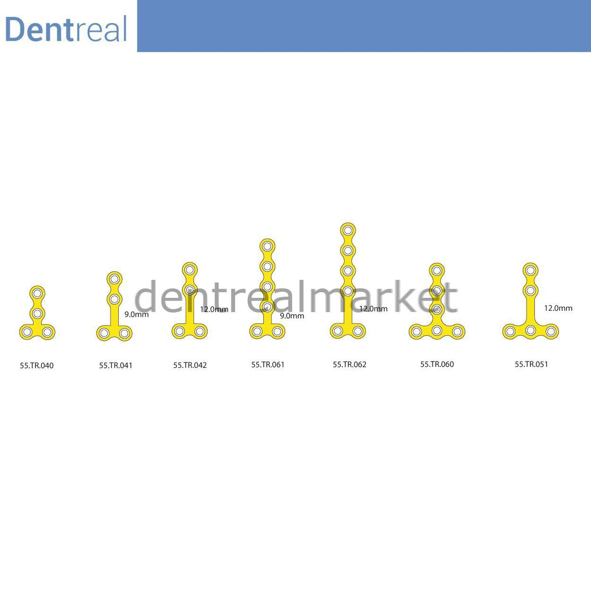 DentrealStore - Dentreal Titanium Maxillofacial Mini Plate Bone Plate 1 mm