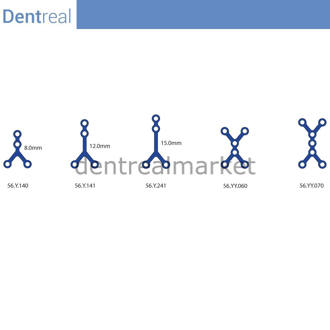 DentrealStore - Dentreal Titanium Maxillofacial Plate Micro Bone Plate 0.6 mm