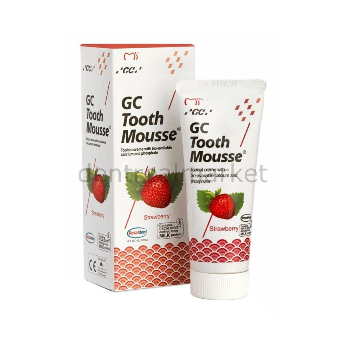 DentrealStore - Gc Dental Tooth Mousse Topical Cream 40 Gr - Strawberry