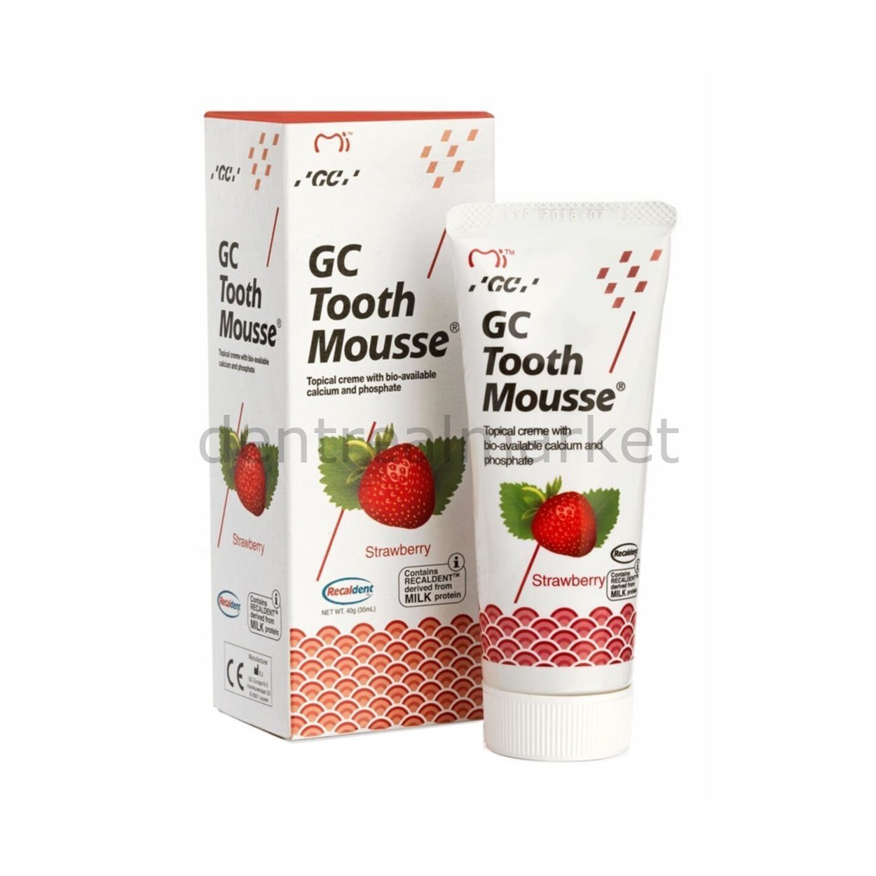DentrealStore - Gc Dental Tooth Mousse Topical Cream 40 Gr - Strawberry