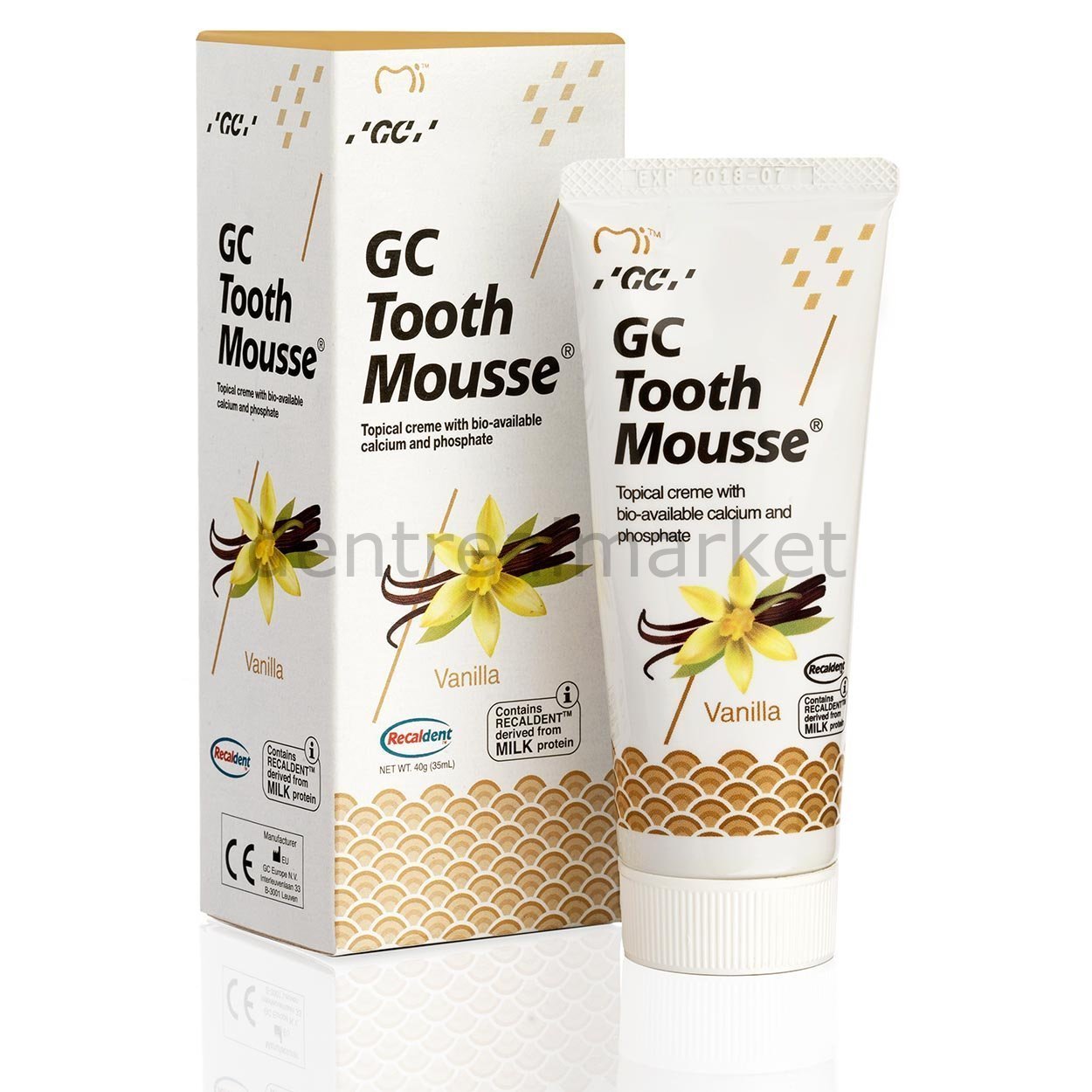 DentrealStore - Gc Dental Tooth Mousse Topical Cream 40 Gr - Vanilla