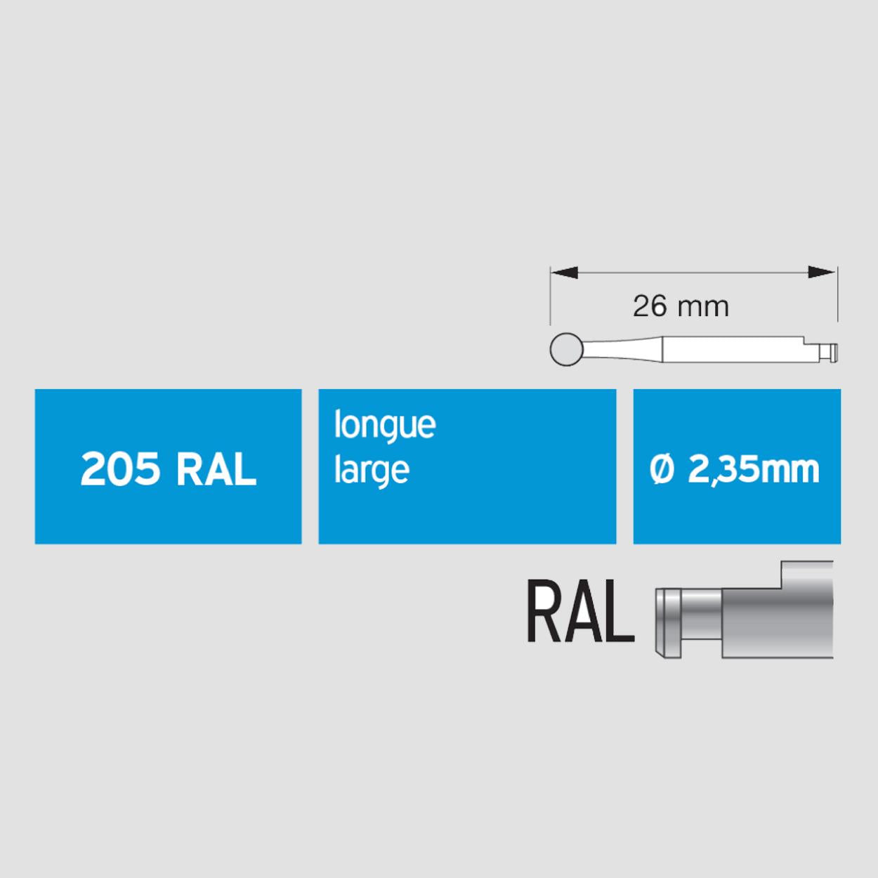 DentrealStore - Frank Dental Tungsten Carpide Rond Burs - For Contra-Angle ( RA-RAL ) - C1S - 5 Pcs