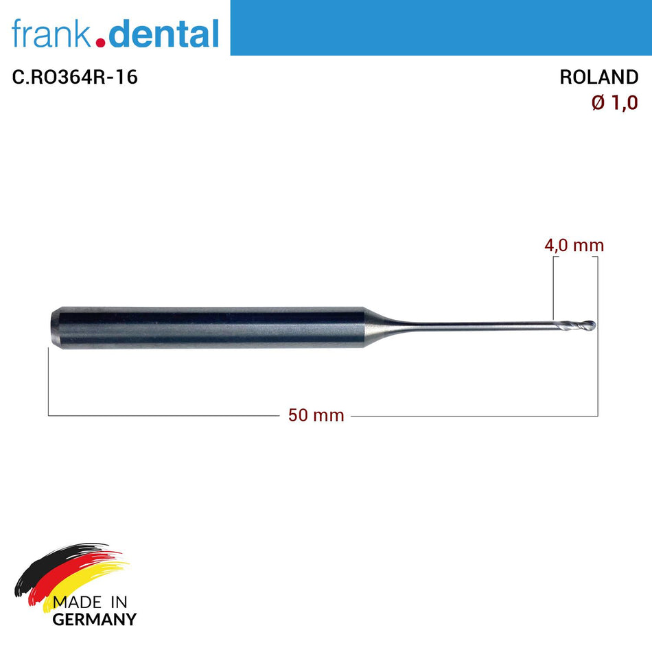 DentrealStore - Dentreal Tungsten Milling Machine Drill 1.0 mm - for Roland