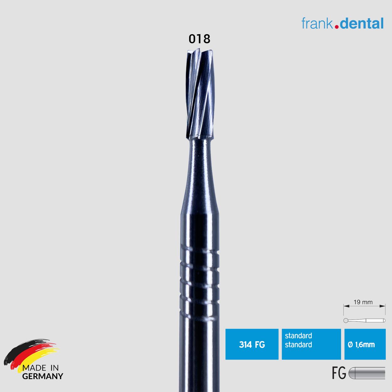 DentrealStore - Frank Dental Tungsten Carpide Bur C.21FG - for Air Turbine - 5 Pcs